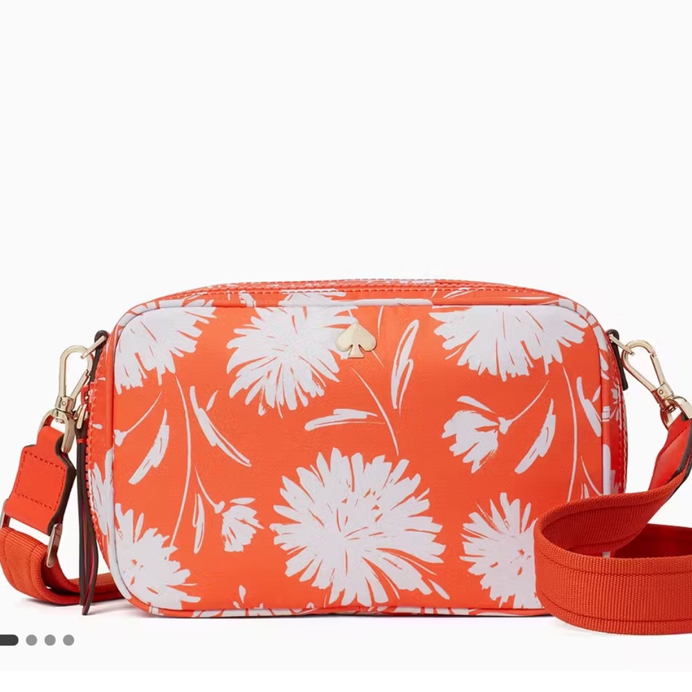KATE SPADE Newyork Jae Small Camera Bag Crossbody Purse Orange Blossom Leather